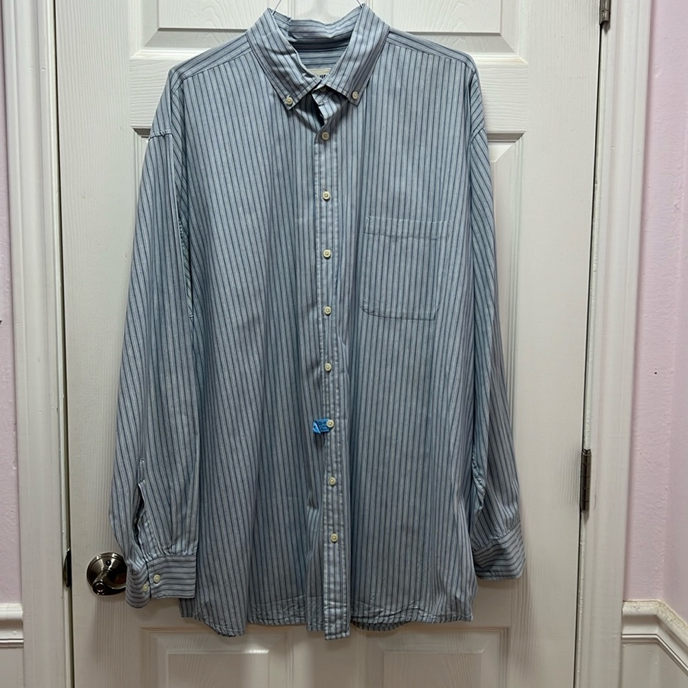 626 Blue striped Oxford shirt 2XLT